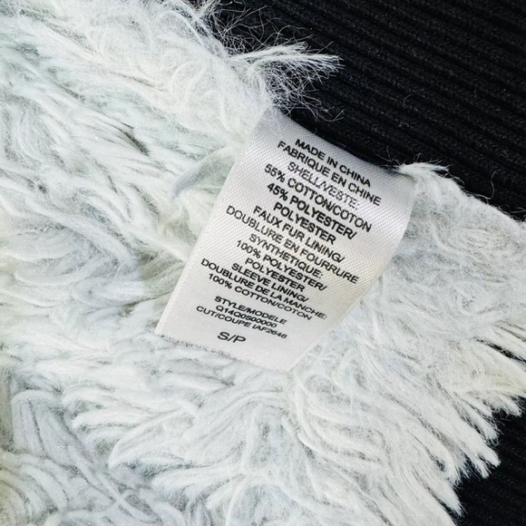 Guess Jeans ZipUp Hoodie Black Faux Fur Lined Y2K 90s Goth Grunge Bella Swan EMO - Picture 6 of 10